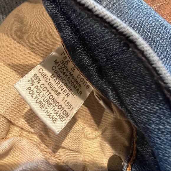 Rag & Bone Standard Issue Fit 1 Skinny Leg Jeans Blue Distressed Denim | 34 - Picture 8 of 11